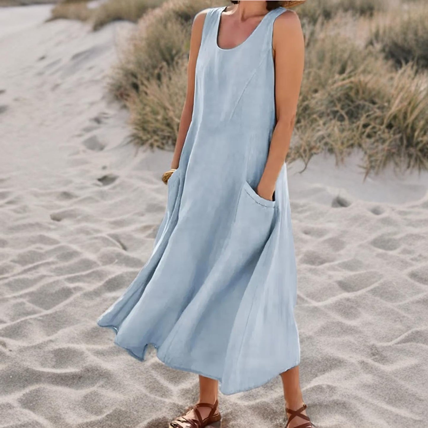 Morgan™ | Sleeveless Flowy Pocket Dress