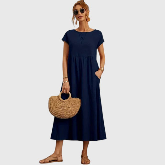 Nora™ | Short Sleeve Midi Dress