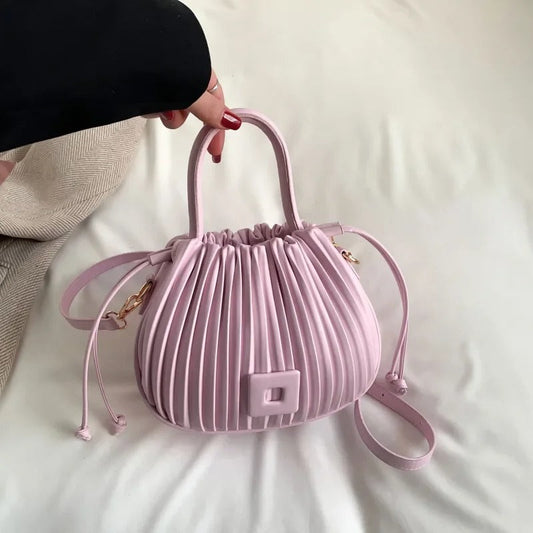 Kåra | Elegant Pleated Handbag in Powder Pink