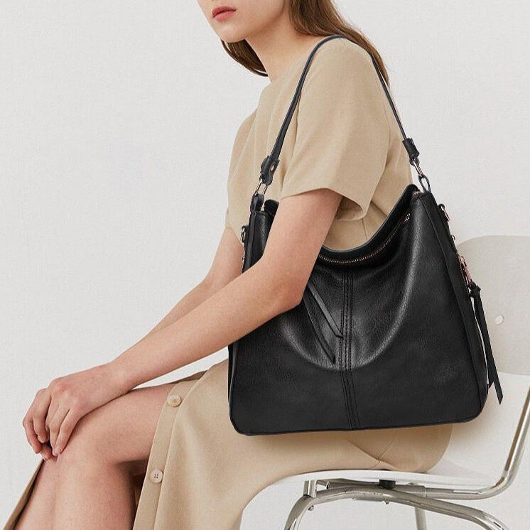 Cecile - Stylish Leather Tote Bag