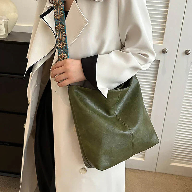Embjørg | Classic Shoulder Bag with Adjustable Patterned Strap