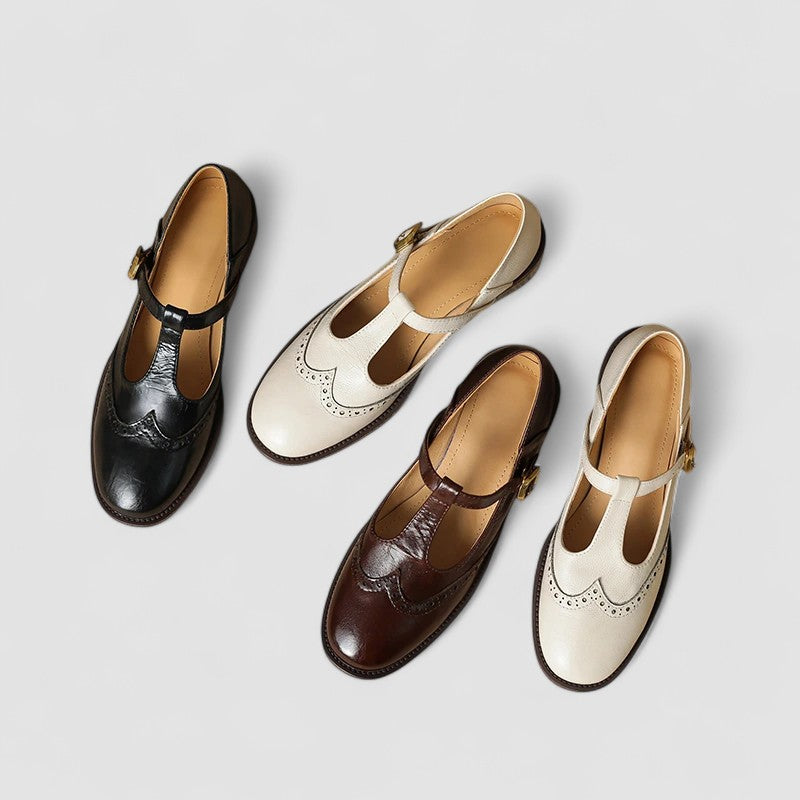 ANDREA – VINTAGE T-STRAP LEATHER SHOES