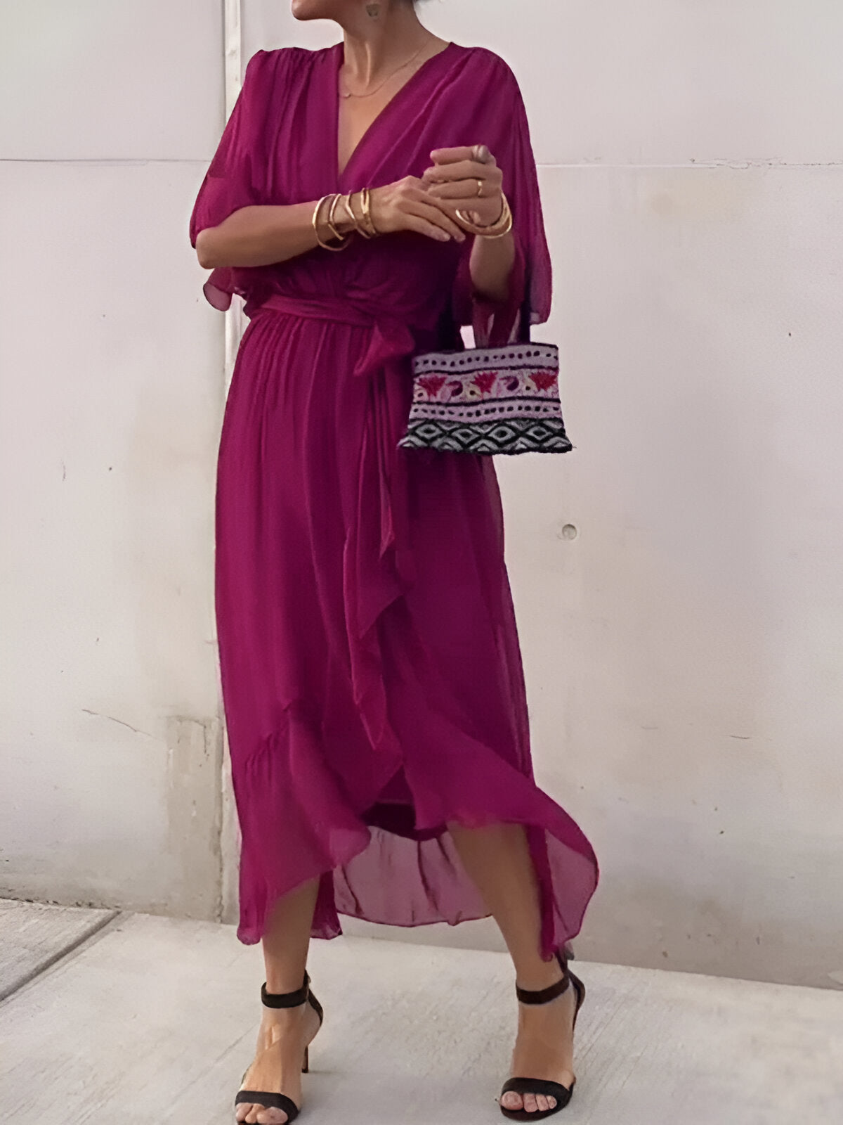 Claire™ | Tie-Waist Midi Dress