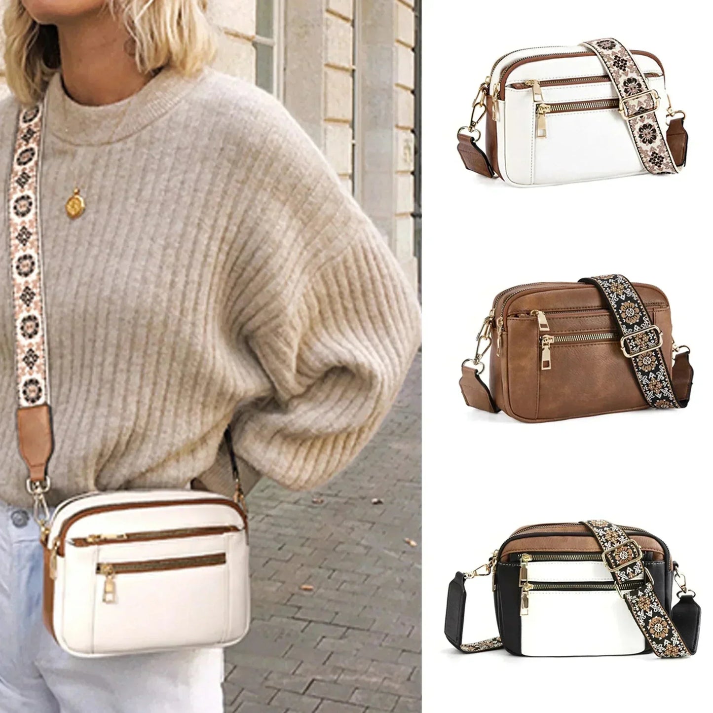 Fifer | Adjustable Colorful Strap Crossbody Bag