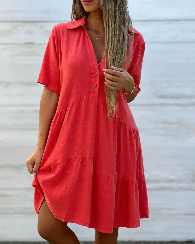 Elowen™ | Relaxed Collared Short Dress