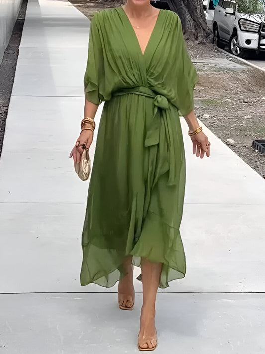 Claire™ | Tie-Waist Midi Dress