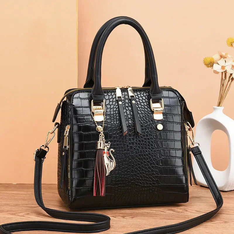 Belen | Luxury Crocodile-Embossed Leather Bag
