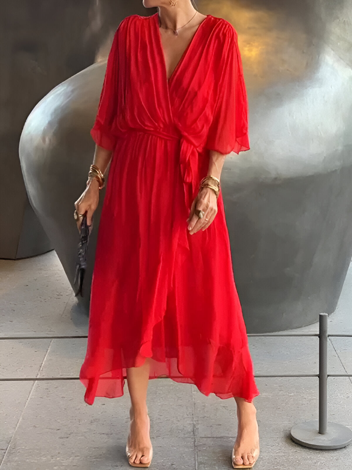 Claire™ | Tie-Waist Midi Dress