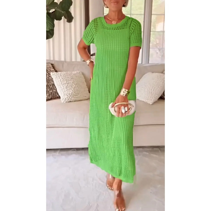 Liora™ | Sheer Knit Maxi Dress